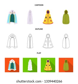 Vector illustration of material and clothing symbol. Collection of material and garment vector icon for stock.