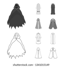 Vector illustration of material and clothing symbol. Collection of material and garment stock vector illustration.