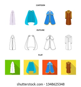 Vector illustration of material and clothing symbol. Collection of material and garment vector icon for stock.