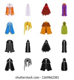 Vector illustration of material and clothing symbol. Set of material and garment stock vector illustration.
