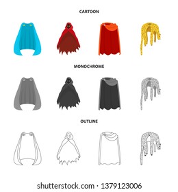 Vector illustration of material and clothing symbol. Collection of material and garment stock vector illustration.