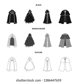 Vector illustration of material and clothing symbol. Collection of material and garment stock symbol for web.