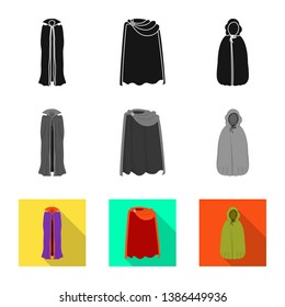 Vector illustration of material and clothing symbol. Set of material and garment stock vector illustration.