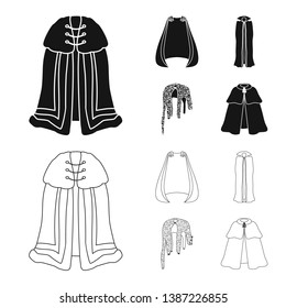 Vector illustration of material and clothing symbol. Set of material and garment stock vector illustration.
