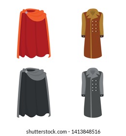 Vector illustration of material and clothing symbol. Collection of material and garment vector icon for stock.