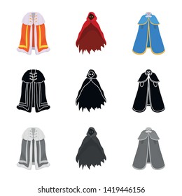 Vector illustration of material and clothing symbol. Set of material and garment vector icon for stock.