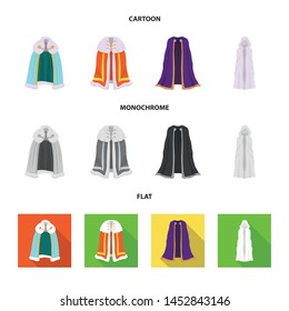 Vector illustration of material and clothing symbol. Collection of material and garment stock symbol for web.
