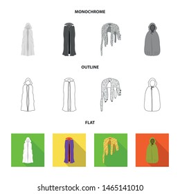 Vector illustration of material and clothing symbol. Collection of material and garment stock symbol for web.
