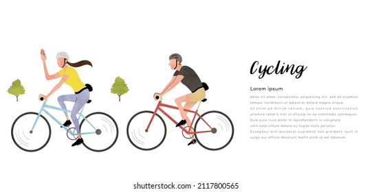 Vector Illustration Material: Cycling Person