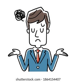 Vector Illustration Material: Discouraged, confused businessman