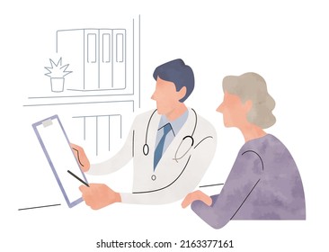 Vector Illustration Material: Doctors and Patients