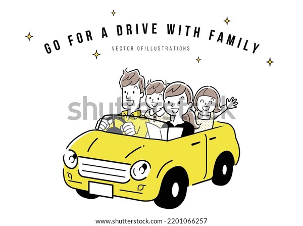 Vector\
illustration material: Drive with\
family