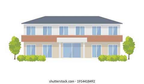 Vector Illustration Material: Elderly Housing With Care, Nursing Home, Building