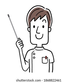 Vector Illustration Material: Explaining Young Male Nurse
