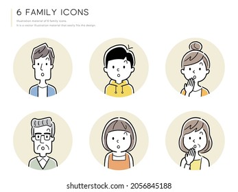 Vector Illustration Material: Family, People Icon Set