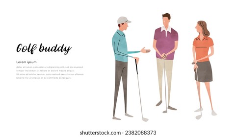 Vector illustration material: golf friends talking