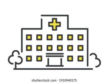 Vector Illustration Material: Hospital, Building, Medical Institution