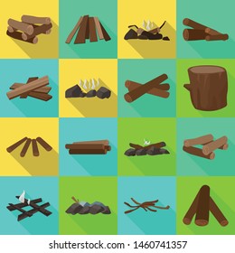 Vector illustration of material and logging symbol. Collection of material and forestry stock symbol for web.