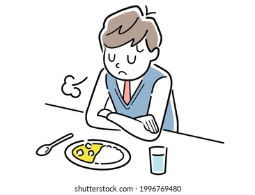 Material de ilustración del vector: Estudiante masculino sin apetito