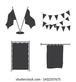 Vector illustration of material and media icon. Set of material and textile stock vector illustration.