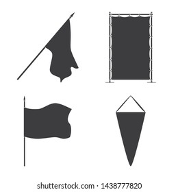 Vector illustration of material and media symbol. Set of material and textile stock symbol for web.