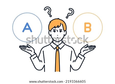 Vector illustration material of men to compare