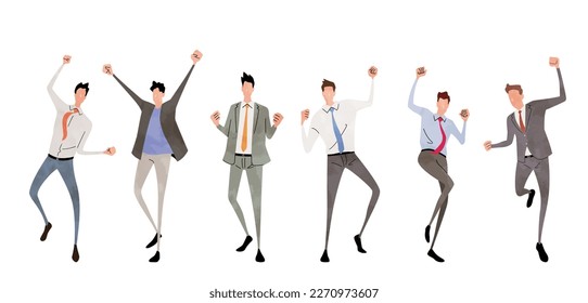 Material de ilustración del vector: hombres que se regocijan, hombres que se regocijan, personas de negocios
