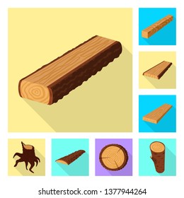 Vector illustration of material and nature  icon. Set of material and raw  vector icon for stock.