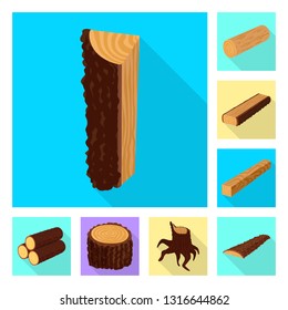 Vector illustration of material and nature  logo. Collection of material and raw  vector icon for stock.