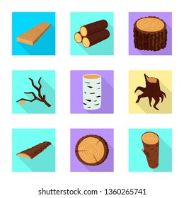 Vector illustration of material and nature  symbol. Collection of material and raw  vector icon for stock.