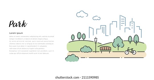 Vector Illustration Material: Park Landscape