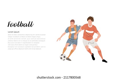 Vector Illustration Material: People playing soccer, athletes