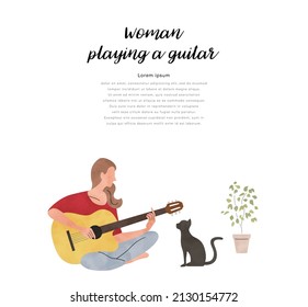 Material de ilustración vectorial: Persona tocando la guitarra