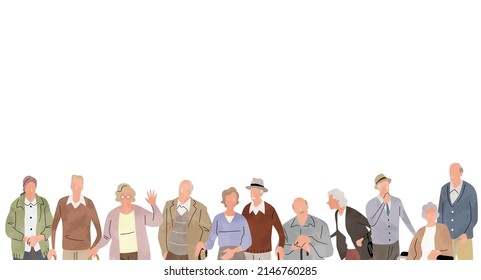 Vector Illustration Material: Senior Generation, Elderly People, People