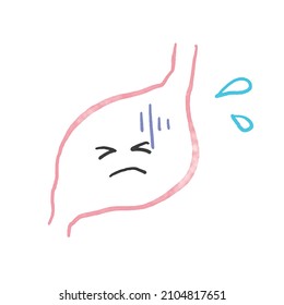 Material de ilustración vectorial que muestra malestar estomacal o enfermedad.