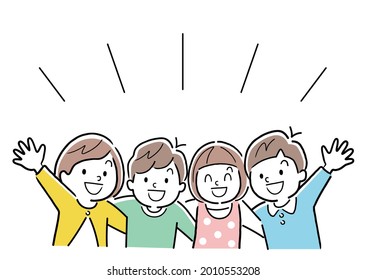 Vector Illustration Material: Smiley Children