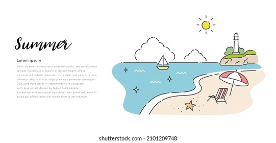 Material de ilustración del vector: Paisaje de verano, paisaje