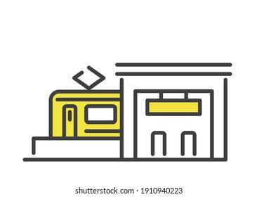 Vector Illustration Material: Train, Station, Station