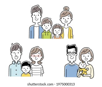 Vector Illustration Material: Various families, family composition, sets