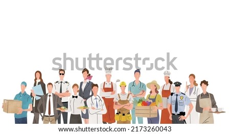 Vector Illustration Material: Various Occupations, Occupations, People, Crowds, People Sets Stock foto © 