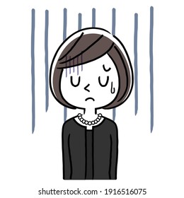 Vector Illustration Material: Woman in Mourning, Depressed