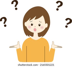 Vector illustration material of a woman in trouble