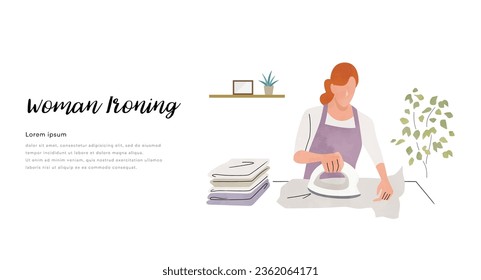 Material de ilustración del vector: mujer con hierro