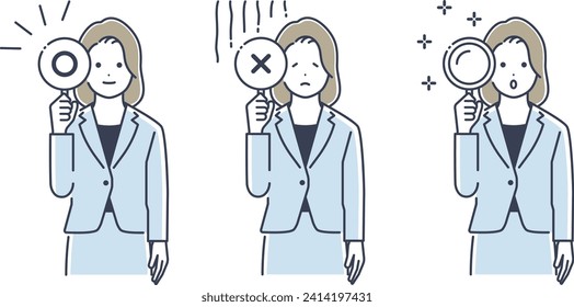 Vector illustration material of a woman wearing a suit