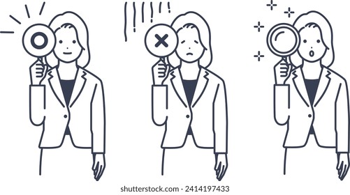 Vector illustration material of a woman wearing a suit