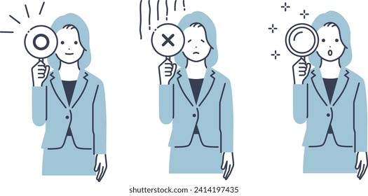 Vector illustration material of a woman wearing a suit