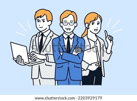 Vector illustration material of working boss and subordinate Foto stock © 