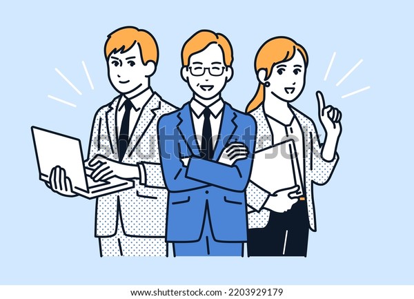 Vector illustration material of working boss
and subordinate