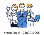 Vector illustration material of working business person