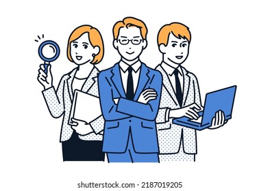 Vector illustration material of working business person